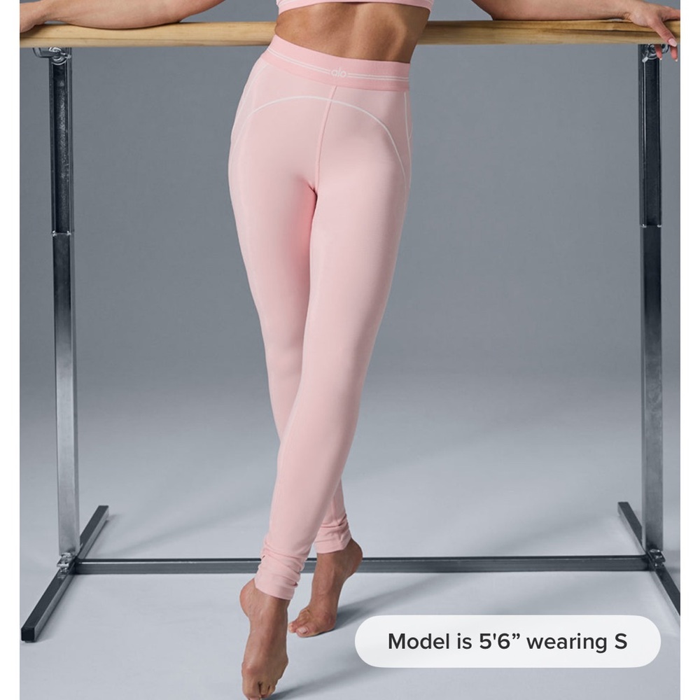 Alo yoga ballet pink heart throb leggings